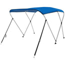 VEVOR 3 Bow Bimini Top Boat Cover, 900D Polyester Canopy with 1" Aluminum Alloy Frame, Waterproof and Sun Shade, Includes Storage Boot, 2 Support Poles, 4 Straps, 6'L x 46"H x 61" - 66"W, Pacific Blue - RnR Galore