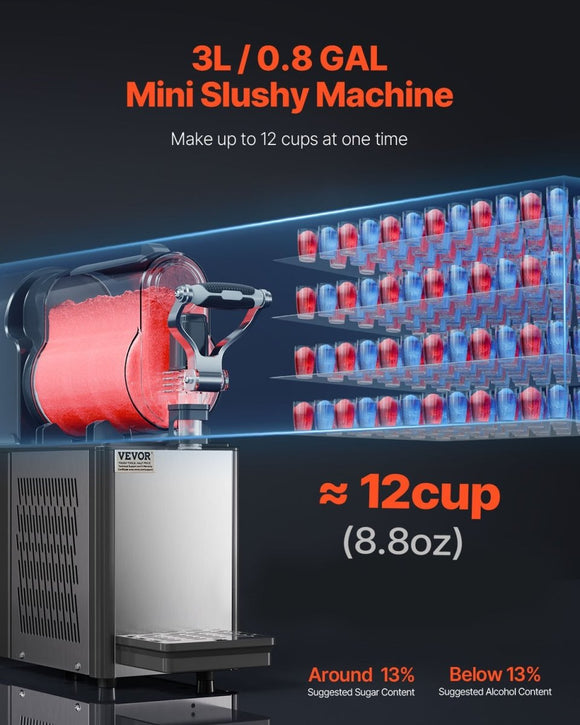 VEVOR 3L Commercial Slushy Machine Margarita Smoothie Frozen Drink Maker - RnR Galore