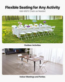 VEVOR 4 Pack Folding Chairs, Foldable Plastic Chairs with Heavy Duty Metal Frame, Portable Folding Card Table Chairs, Stackable Indoor Outdoor Seats for Home, Yard, Garden, Parties, Events, White - RnR Galore