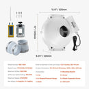 VEVOR 4" to 4.5" Radon Mitigation Fan System Kit Quiet 190 CFM Inline Duct Fan - RnR Galore