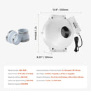 VEVOR 4" to 4.5" Radon Mitigation Fan System Quiet 260CFM Inline Duct Waterproof - RnR Galore
