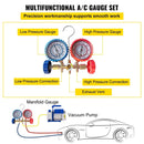 Vevor 4CFM 1/4HP Rotary Vane Vacuum Pump + R134AManifold Gauge Tester Charging +Hose - RnR Galore