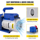 Vevor 4CFM 1/4HP Rotary Vane Vacuum Pump + R134AManifold Gauge Tester Charging +Hose - RnR Galore