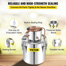 VEVOR 50L Water Alcohol Distiller Copper Moonshinestill Brewing w/ Water Pump - RnR Galore
