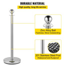 VEVOR 6PCS Red Rope Stanchion Silver Post Crowd Control Queue Line Barrier - RnR Galore