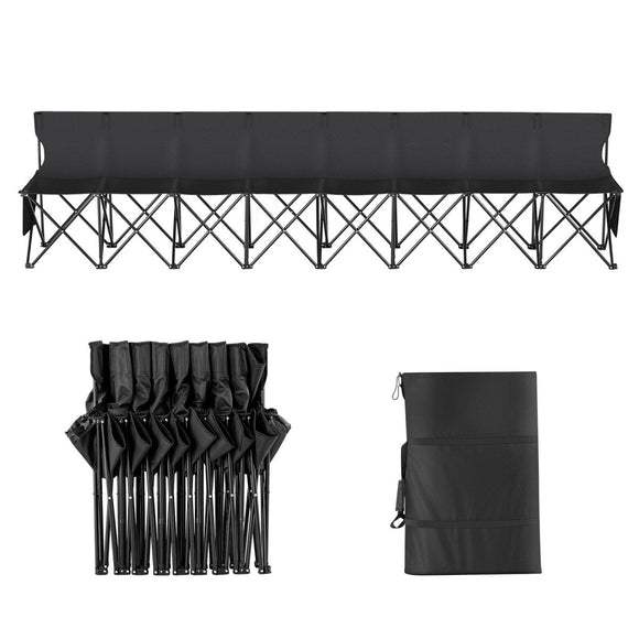 VEVOR 8 Seat Portable Folding Sport Bench Outdoor Camping Chair with Carry Bag - RnR Galore