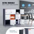VEVOR 9 Doors Metal Storage Cabinet Employees Steel Storage Cabinet Office Gray - RnR Galore
