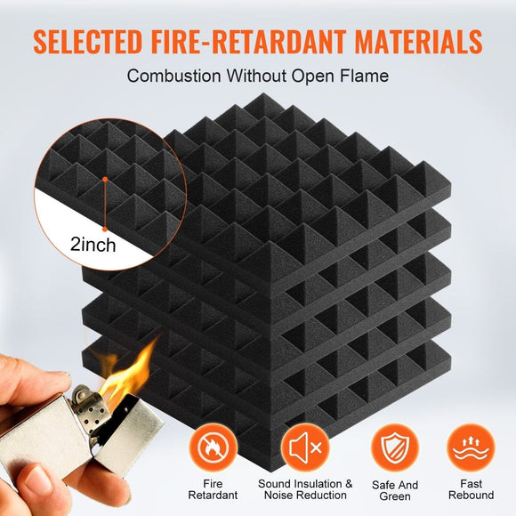 VEVOR Acoustic Foam Panels 24 Pack 12 x 12 x 2 in for Studio Wall and Ceiling - RnR Galore