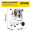 VEVOR Air Compressor 6.6 Gallon, Portable Air Compressor 1 HP, Oil Free Air Compressor Steel Tank 750W, Pancake Air Compressor 115 PSI, Ultra Quiet Compressor for Home Repair, Tire Inflation - RnR Galore