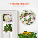 VEVOR Artificial Decorative Wreath 60.96 cm White Pink Yellow Peonies Hydrangeas - RnR Galore