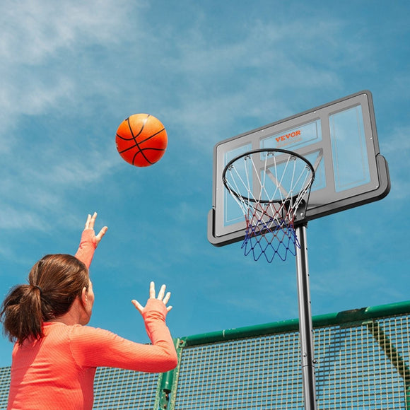 VEVOR Basketball Hoop, 4 - 10 ft Adjustable Height Portable Backboard System, 44 inch Basketball Hoop & Goal, Kids & Adults Basketball Set with Wheels, Stand, and Fillable Base, for Outdoor/Indoor - RnR Galore
