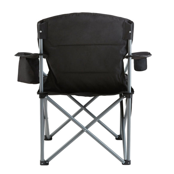 Portable Folding Chair with Cooler Bag for Camping, Beach, Lawn - Black - RnR Galore