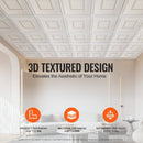 VEVOR Ceiling Tiles 12 - Pack 24 x 24 in PVC Easy Installation White Geometric - RnR Galore