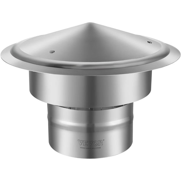VEVOR Chimney Cap 6 - inch 304 Stainless Steel Round Roof Rain Cap Cover Silver - RnR Galore