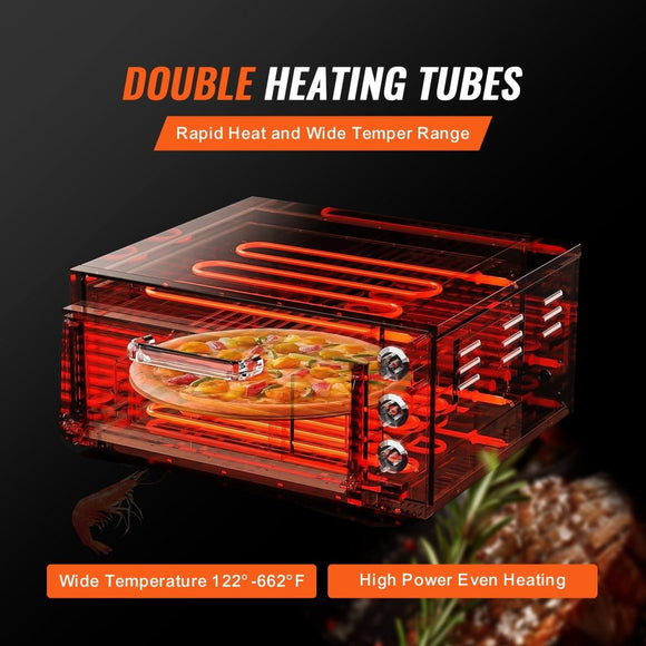 VEVOR Commercial Countertop Pizza Oven Electric Pizza Oven for 16" Pizza Indoor - RnR Galore