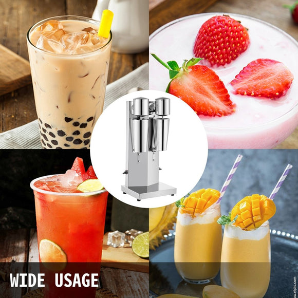 Vevor Commercial Milkshake Maker Machine Double Heads Thickshake Frother Stainless - RnR Galore