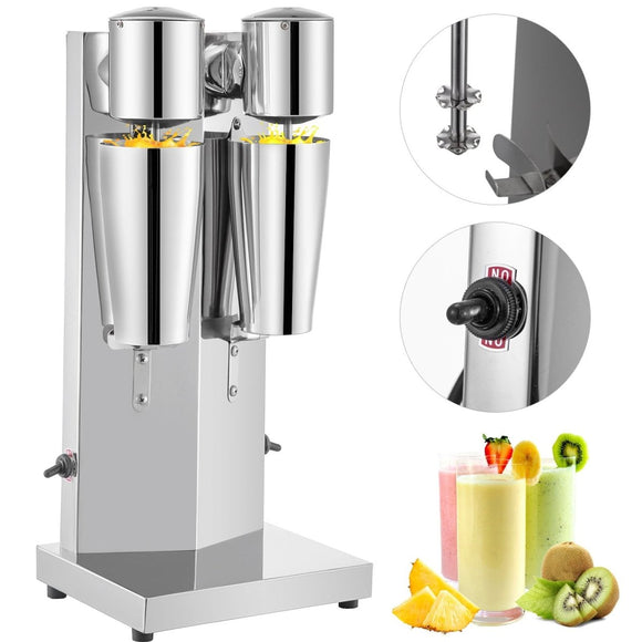 Vevor Commercial Milkshake Maker Machine Double Heads Thickshake Frother Stainless - RnR Galore