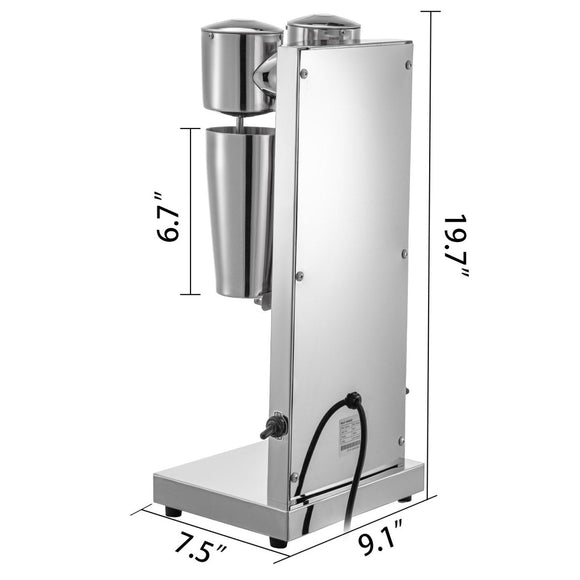 Vevor Commercial Milkshake Maker Machine Double Heads Thickshake Frother Stainless - RnR Galore