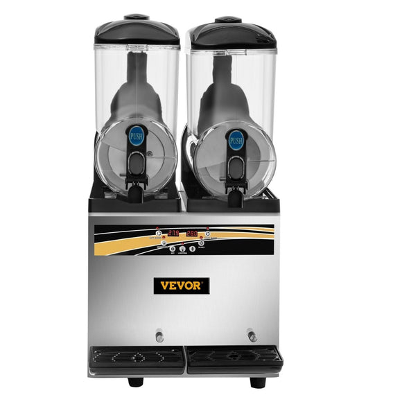 VEVOR Commercial Slush Machine Margarita Slush Maker 2x15L Frozen Drink Machine - RnR Galore