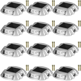 VEVOR Driveway Lights 12 - Pack Solar Driveway Lights Bright White with Screws Solar Deck Lights Outdoor Waterproof Wireless Dock Lights 6 LEDs for Path Warning Garden Walkway Sidewalk Steps - RnR Galore