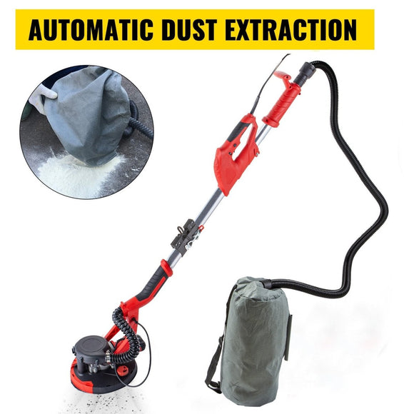 VEVOR Drywall Sander 750W Electric, Electric Sander Variable Speed 800 - 1750RPM, Drywall Sander Foldable Sheetrock Sander, with Telescope Handle ,Vacuum Bag Drywall Sanders 6 Sand Pads - RnR Galore
