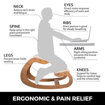 VEVOR Ergonomic Kneeling Chair Heavy Duty Better Posture Kneeling Stool Office Chair Home for Body Shaping Relieveing Stress Meditation Desk Computer Kneeling Stool Chair - RnR Galore
