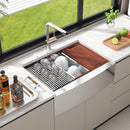 VEVOR 30 inch Stainless Steel Farmhouse Kitchen Sink with Single Bowl, Ledge & Accessories - RnR Galore