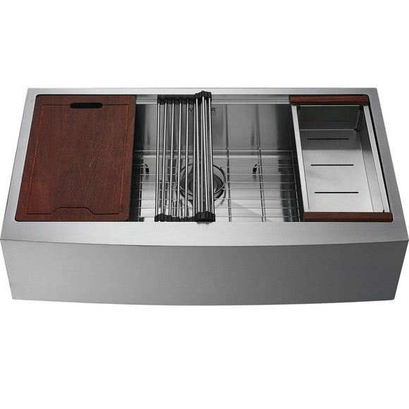 VEVOR 304 Stainless Steel Single Bowl Sink with Accessories, 36 inch - RnR Galore