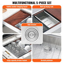 VEVOR 30 inch Stainless Steel Farmhouse Kitchen Sink with Single Bowl, Ledge & Accessories - RnR Galore