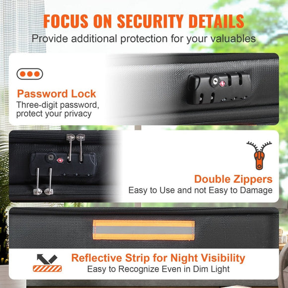 Fireproof Document Box with Lock & Handle, Waterproof File Box for Money & Jewelry - RnR Galore