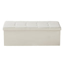 VEVOR Foldable Storage Ottoman Bench, End of Bed Bench with Side Bags, Folding Upholstered Storage Chest Supports 660 lbs, Linen Bed Ottoman with Large Space for Living Room, Bedroom, Entryway, Beige - RnR Galore