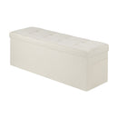 VEVOR Foldable Storage Ottoman Bench, End of Bed Bench with Side Bags, Folding Upholstered Storage Chest Supports 660 lbs, Linen Bed Ottoman with Large Space for Living Room, Bedroom, Entryway, Beige - RnR Galore