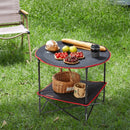 VEVOR Folding Camping Table, Outdoor Portable Side Tables, Lightweight Fold Up Table, 600D Oxford Fabric & Steel Ultra Compact Work Table with Large Storage & Carry Bag, For Beach Picnic, 28.3"x24" - RnR Galore