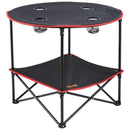 VEVOR Folding Camping Table, Outdoor Portable Side Tables, Lightweight Fold Up Table, 600D Oxford Fabric & Steel Ultra Compact Work Table with Large Storage & Carry Bag, For Beach Picnic, 28.3"x24" - RnR Galore