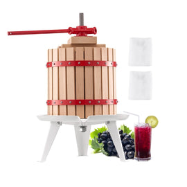 VEVOR Fruit Wine Press Manual Press for Wine Making 3.2 Gal/12L Wood Basket - RnR Galore