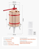 VEVOR Fruit Wine Press Manual Press for Wine Making 4.75 Gal/18L Wood Basket - RnR Galore