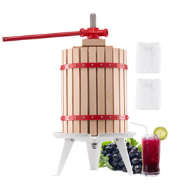 VEVOR Fruit Wine Press Manual Press for Wine Making 4.75 Gal/18L Wood Basket - RnR Galore
