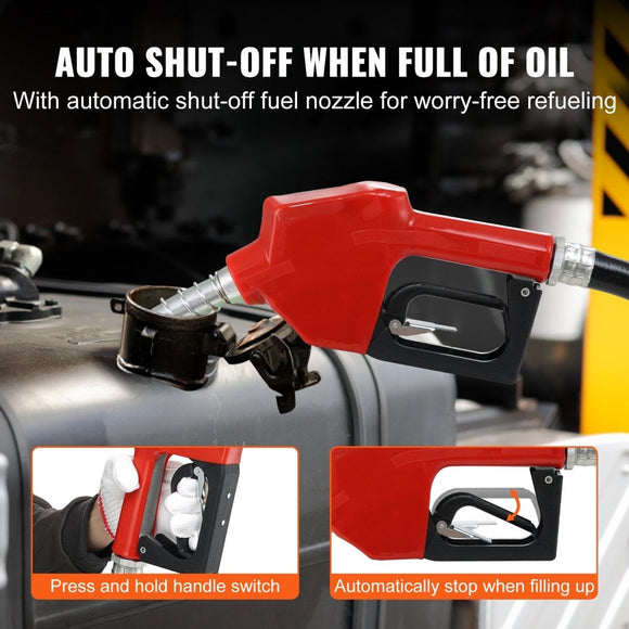 Portable 12V DC Fuel Transfer Pump Kit, 10 GPM, Electric Diesel Extractor with Auto Nozzle & Hoses - RnR Galore