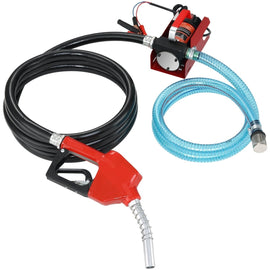Portable 12V DC Fuel Transfer Pump Kit, 10 GPM, Electric Diesel Extractor with Auto Nozzle & Hoses - RnR Galore