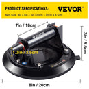 VEVOR Glass Suction Cup, 8'' Vacuum Suction Cup, 220lbs Load Capacity Vacuum Glass Lifter with Plastic Handle, Heavy - Duty Hand - Held Glass Lifter For Granite & Glass Lifting, With a free case - RnR Galore