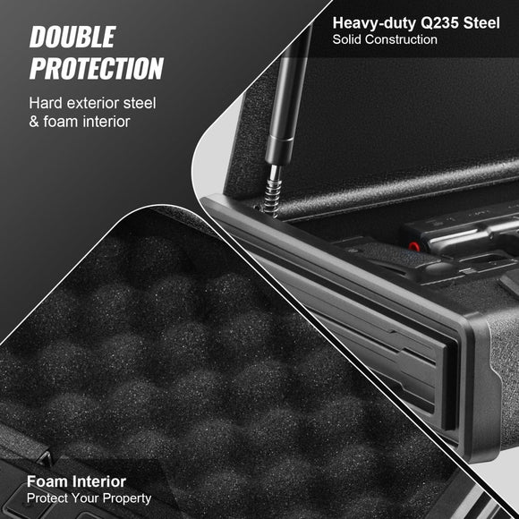 VEVOR Gun Safe for Pistols Biometric Gun Safe with 3 Access Ways for 2 Pistols - RnR Galore