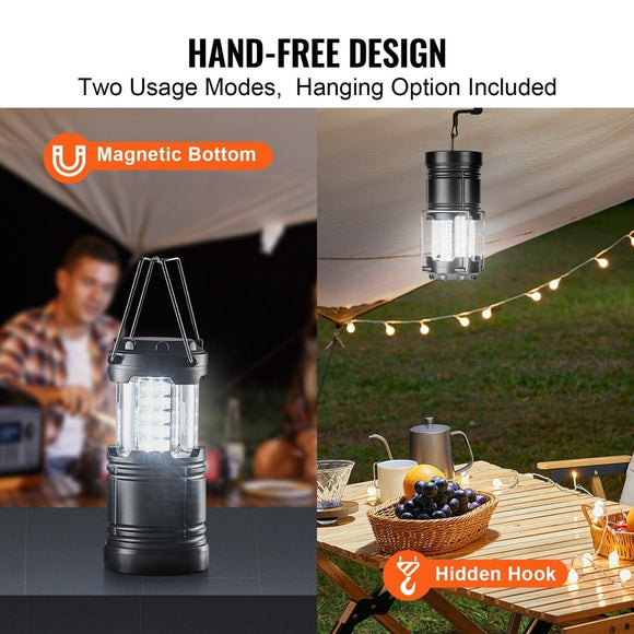 VEVOR LED Camping Lanterns Collapsible Battery Powered Flashlights Set of 4 - RnR Galore