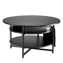 VEVOR Lift Top Coffee Table 35.3" Round Coffee Table for Living Room Black - RnR Galore