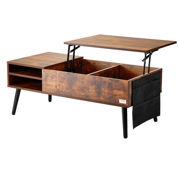 VEVOR Lift Top Coffee Table 39.4 in Rectangle Coffee Table for Living Room Brown - RnR Galore