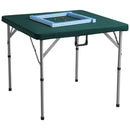 VEVOR Mahjong Table with Mahjong Tiles Set, Fold - in - Half 4 Player Card Table with 144PCS Majiang Tiles and 3 Dice, Portable Bi - Folding Domino Table with Wear - Resistant Green Tabletop & Carrying Handle - RnR Galore
