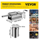 Stainless Steel Manual Sausage Stuffer, 5 Tubes, Home to Commercial Use - RnR Galore