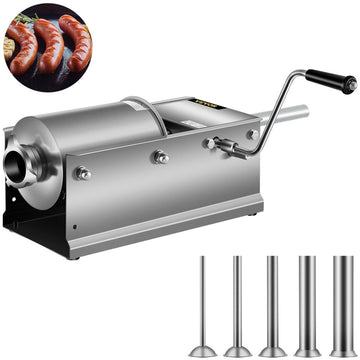 Stainless Steel Manual Sausage Stuffer, 5 Tubes, Home to Commercial Use - RnR Galore