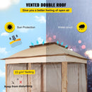 VEVOR Outdoor Canopy Gazebo Tent, Portable Canopy Shelter with 11\'x11\' Large Shade Space for Party, Backyard, Patio Lawn and Garden, 4 Sandbags, Carrying Bag and Netting Included, Brown - RnR Galore