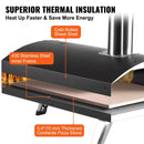 VEVOR Outdoor Pizza Oven, 12 - inch, Wood Pellet and Charcoal Fired Pizza Maker, Portable Outside Stainless Steel Pizza Grill with Pizza Stone, Waterproof Cover, Shovel, Wood Burner for Backyard Camping - RnR Galore