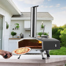 VEVOR Outdoor Pizza Oven, 12" Wood Fired Pizza Ovens, Pellet Pizza Stove with Built - in Thermometer, with Thickened Cordierite, Rotating Pizza Stone, Carry Bag, Shovel, Portable Pizza Maker for Outside Backyard Patio Camping Black - RnR Galore